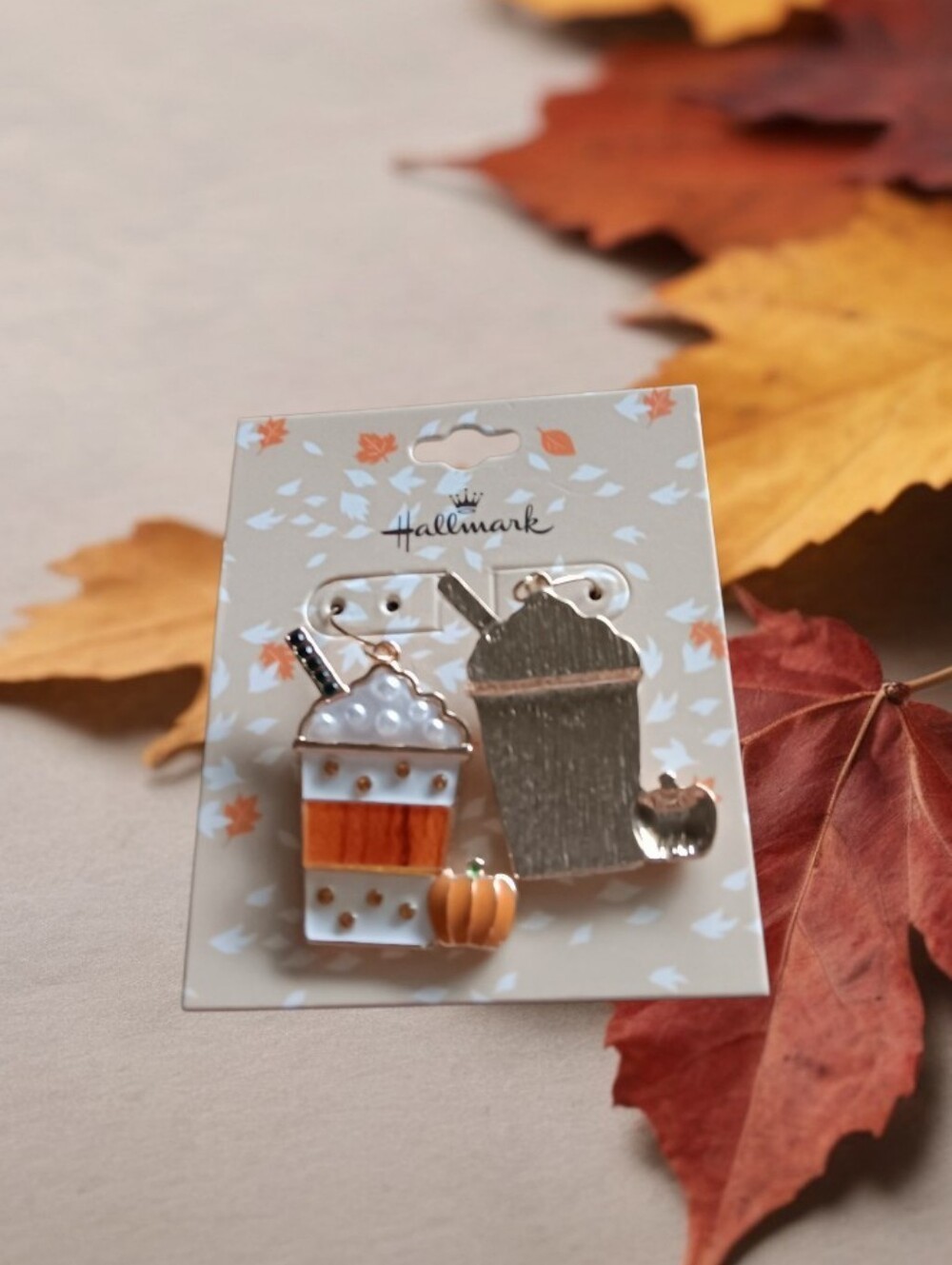 Fall Earrings of Pumpkin Spice Cups - Picture 3 of 5